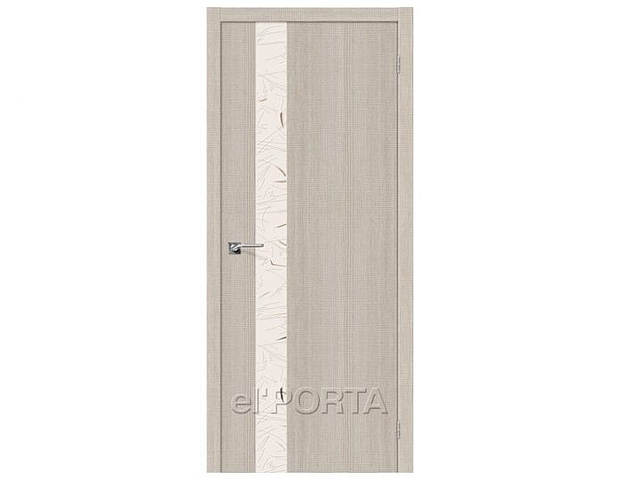 Межкомнатная дверь ПОРТА-51 Зеркало Silver Art Cappuccino Crosscut