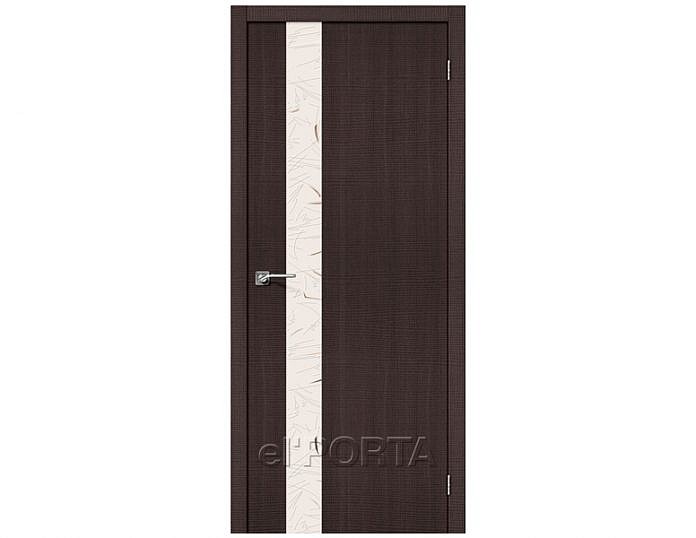 Межкомнатная дверь ПОРТА-51 Зеркало Silver Art Wenge Crosscut